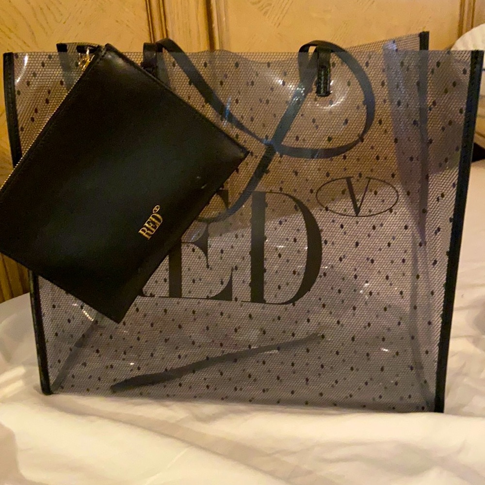 Valentino RED PVC tote bag.